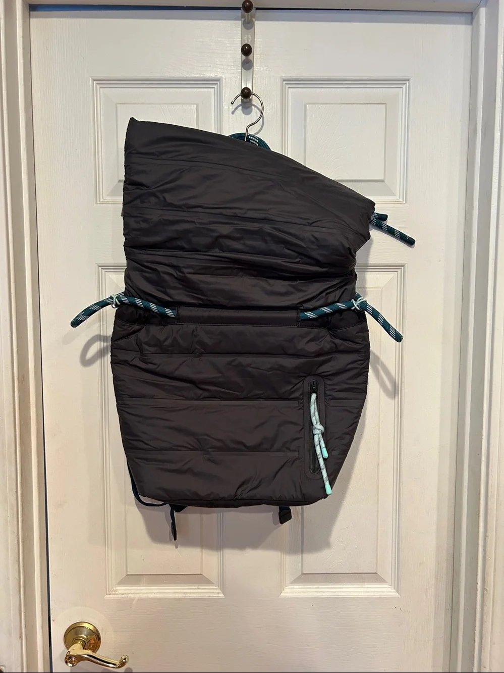 lululemon athletica Black Backpack with Teal Rope Accents